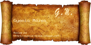 Gyenis Mózes névjegykártya